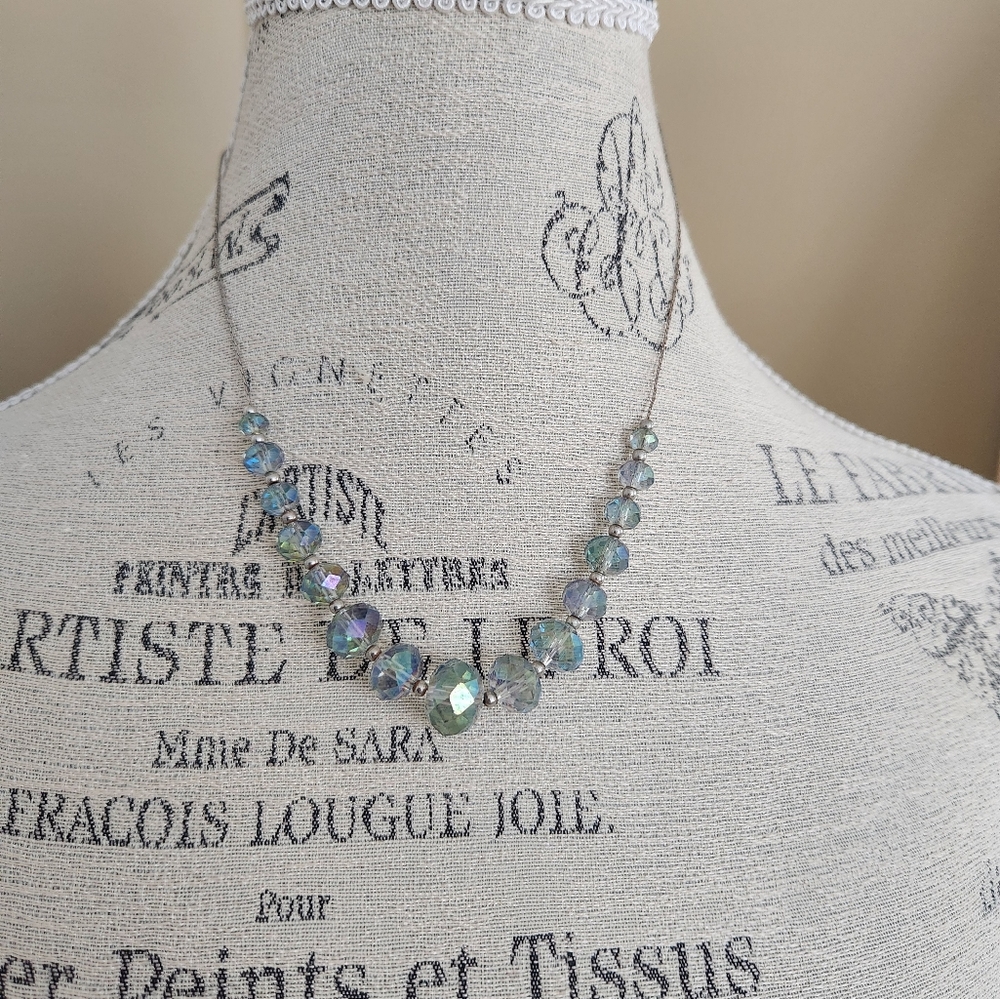 Iridescent bead necklace
